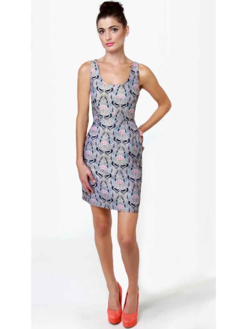 BB Dakota by Jack Carla Brocade Jewel Tone Gold Shimmer Dress size Small
